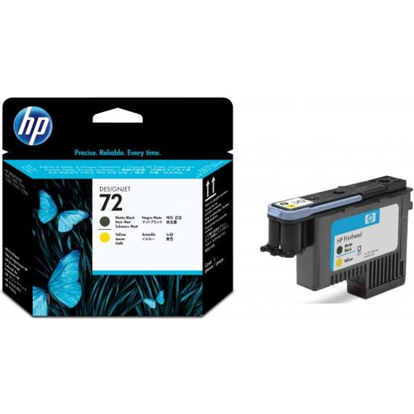 HP Testina Di Stampa Nero Opaco E Giallo 72-image