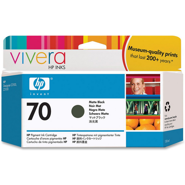 HP Cartuccia Inchiostro Nero Opaco Designjet 70, 130 Ml-image