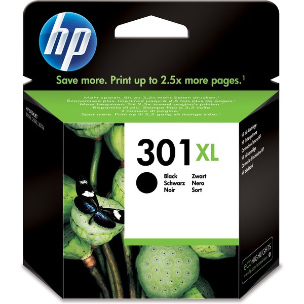 HP Cartuccia Originale Inchiostro Nero Ad Alta Capacità 301XL-image
