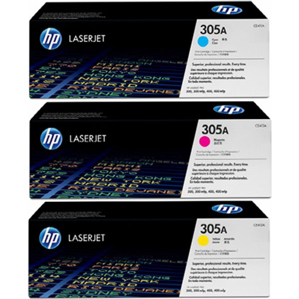 HP Confezione Da 3 Cartucce Originali Di Toner Ciano/Magenta/Giallo Laserjet 305A-image