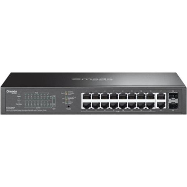Switch TP-Link Omada ES220GP 16X Gigabit Poe+ + 2X Gigabit RJ45 + 2X SFP 1U 13-Inch Rack-Mountable Easy Managed Switch-image