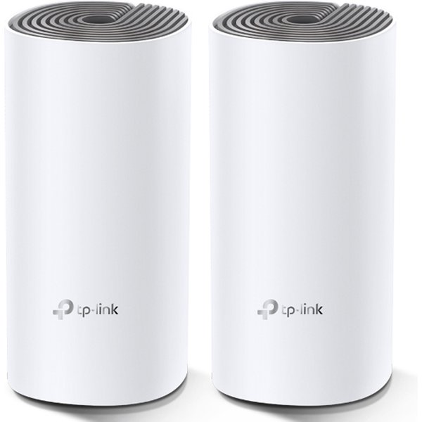 TP-Link Deco E4 (2-Pack) Dual-Band (2.4 Ghz/5 Ghz) Wi-Fi 5 (802.11Ac) Bianco, Grigio Interno-image