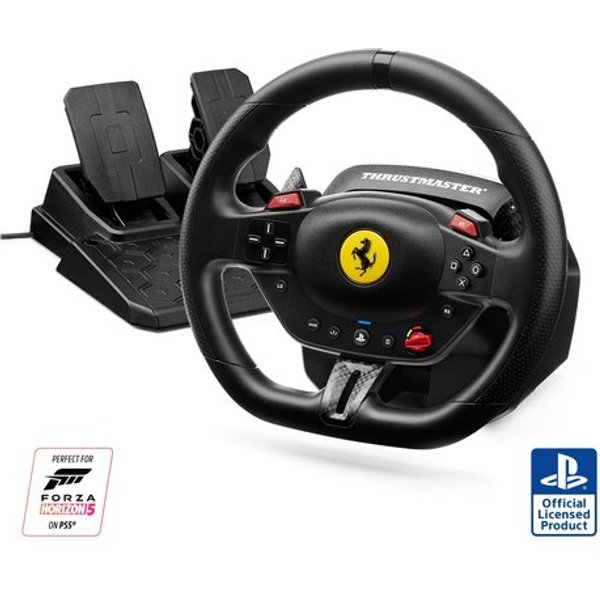 Thrustmaster T98-P Ferrari 296 GTB Nero USB Sterzo + Pedali Analogico/Digitale Pc, Playstation 4, Playstation 5-image