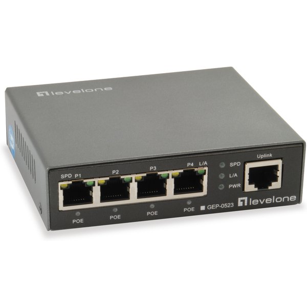 LevelOne GEP-0523 Switch Di Rete Gigabit Ethernet (10/100/1000) Supporto Power Over Ethernet (Poe) Nero-image