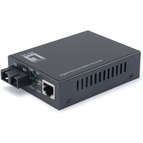 LevelOne GVT-2002 Convertitore Multimediale Di Rete 1000 Mbit/S 1310 Nm Modalità Singola Nero-image