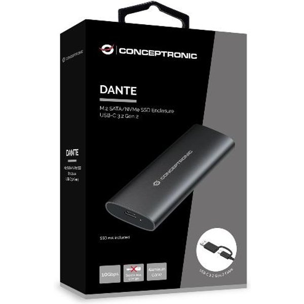 Conceptronic Streamvault DANTE04B Contenitore Di Unità Di Archiviazione Box Esterno SSD Nero M.2-image
