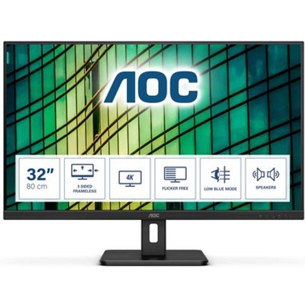 AOC E2 U32E2N Monitor PC 80 Cm (31.5") 3840 X 2160 Pixel 4K Ultra HD LED Nero-image