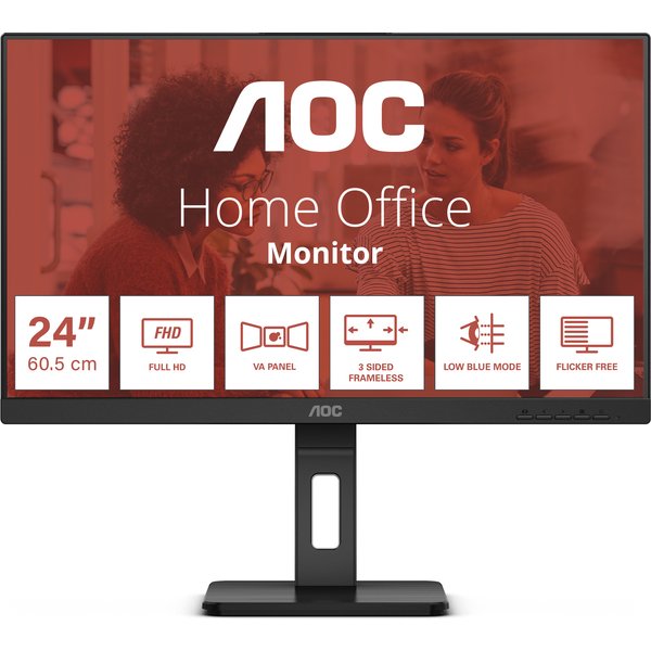 AOC E3 24E3QAF Monitor PC 60,5 Cm (23.8") 1920 X 1080 Pixel Full HD LCD Nero-image