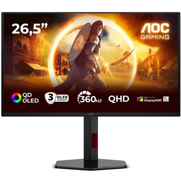AOC G4 Q27G4SDR Monitor PC 67,3 Cm (26.5") 2560 X 1440 Pixel Quad HD QD-OLED Nero, Rosso-image