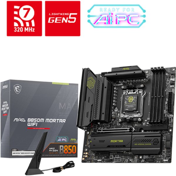 MSI MAG B850M Mortar Wifi Scheda Madre AMD B850 Socket AM5 Micro ATX-image