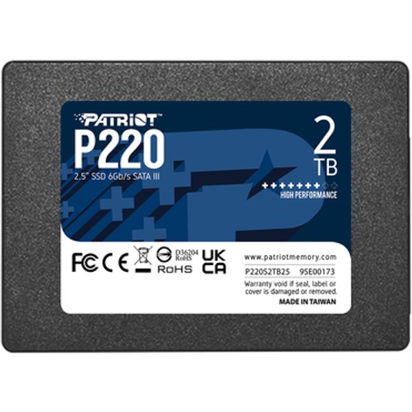 Patriot SSD Interno P220 2TB SATA3 2,5 Read/Write 550/500 Mbps-image