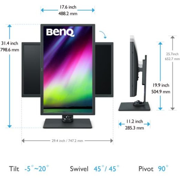 Benq SW321C Monitor PC 81,3 Cm (32") 3840 X 2160 Pixel 4K Ultra HD LED Grigio-image