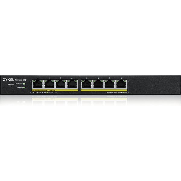 Zyxel GS1915-8EP Gestito L2 Gigabit Ethernet (10/100/1000) Supporto Power Over Ethernet (Poe) Nero-image