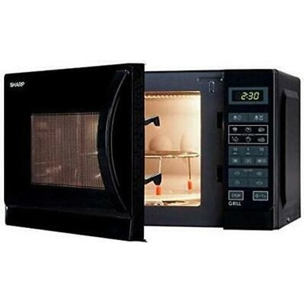 Sharp R-742BKW Forno A Microonde Nero Microonde Con Grill Superficie Piana 25 L 900 W-image