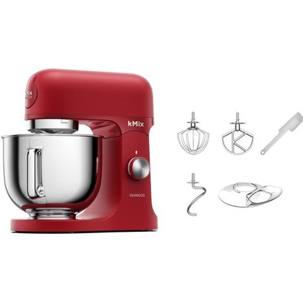 Kenwood Kmix - Impastatrice Planetaria, Paraschizzi, 3 Ganci E Fruste, 1000 W, Ciotola 5L, Rosso (KMX751ARD)-image