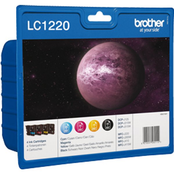 Brother LC1220VALBP Cartuccia D'inchiostro 4 Pz Originale Nero, Ciano, Magenta, Giallo-image