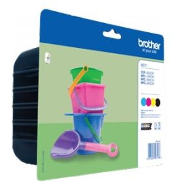 Brother LC-221 Cartuccia D'inchiostro 4 Pz Originale Resa Standard Nero, Ciano, Magenta, Giallo-image