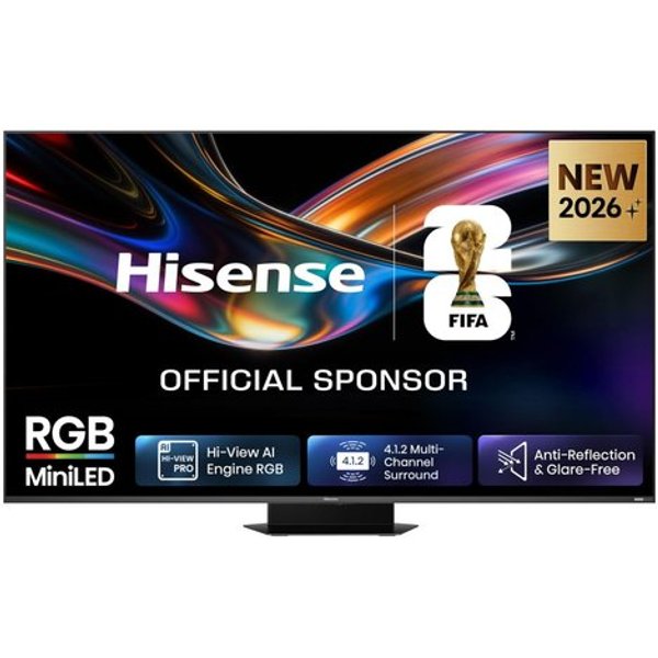 Hisense Smart TV RGB Miniled 180Hz 75" 4K 75UR9S, Schermo Anti-Riflesso, 100% BT2020, Dolby Atmos 4.1.2 By Devialet, Dolby Vision Iq, Vidaa Os, USB-C, Native 180Hz Game Mode, Wifi 6E, Bt, Lativù 4K-image