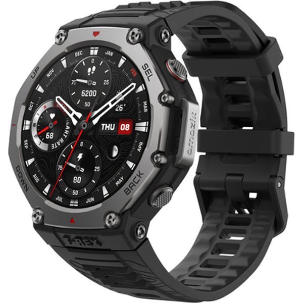 Amazfit T-Rex 3 3,81 Cm (1.5") Amoled 48.5 Mm Digitale 480 X 480 Pixel Touch Screen Nero Wi-Fi GPS (Satellitare)-image