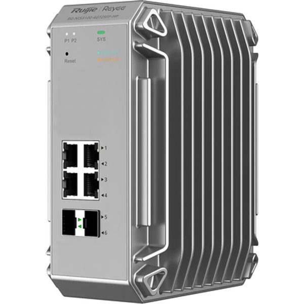 Reyee Cloud Industrial Switch L2 Full Managed IP40. 4X1GE Poe+ Power Budget 120W 2XSFP-image