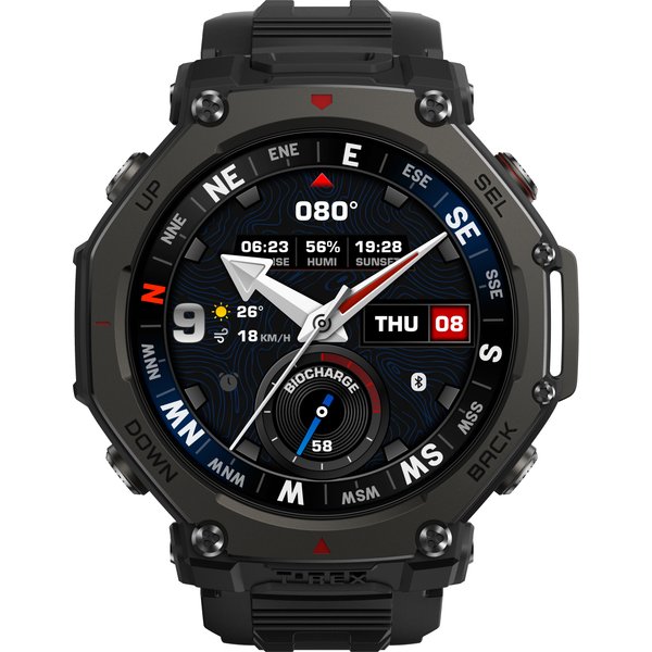 Amazfit T-Rex 3 Pro 3,81 Cm (1.5") Amoled 48 Mm Digitale 480 X 480 Pixel Touch Screen Nero Wi-Fi GPS (Satellitare)-image