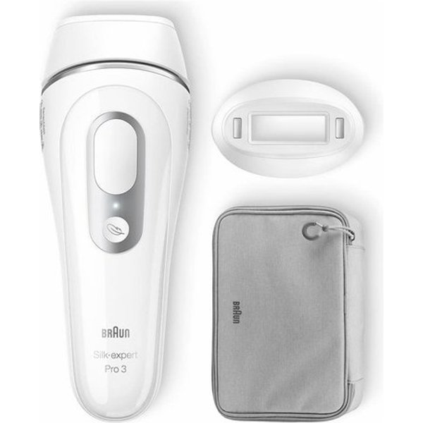 Braun Silk-Expert Pro Silk Expert Pro 3 PL3020, Epilatore A Luce Pulsata Donna, Per La Rimozione Permanente Dei Peli Visibili A Casa Tua, Bianco/Argento-image
