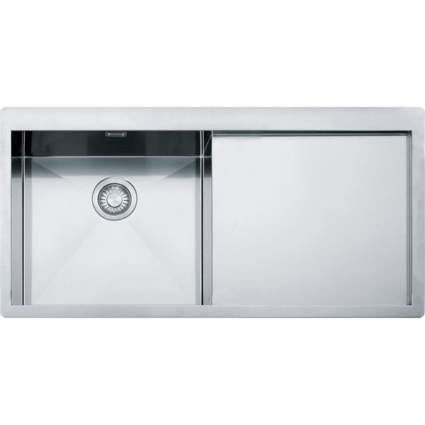 Franke PPX 211 TL Planar Lavello 1 Vasca Semifilo/Filotop 100 X 51 Con Gocciolatoio Destro - Inox Satinato-image