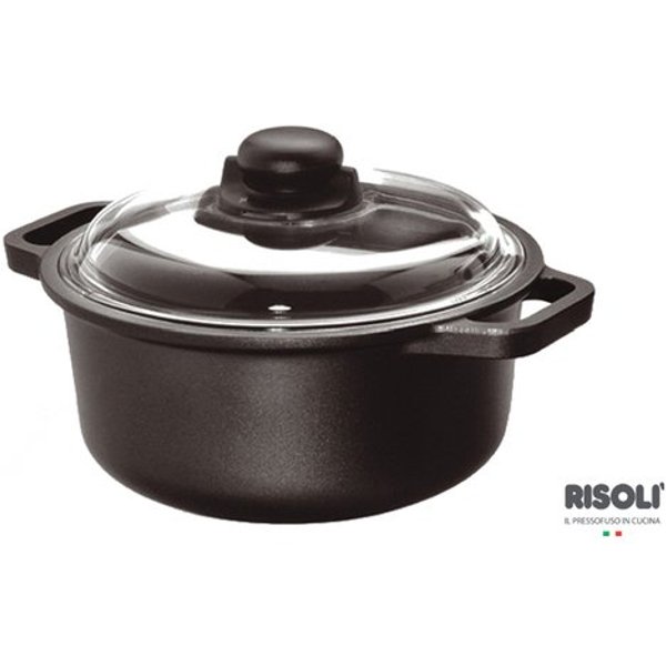 Casseruola Risoli 097IN 24TP Induction Con Coperchio Nero-image