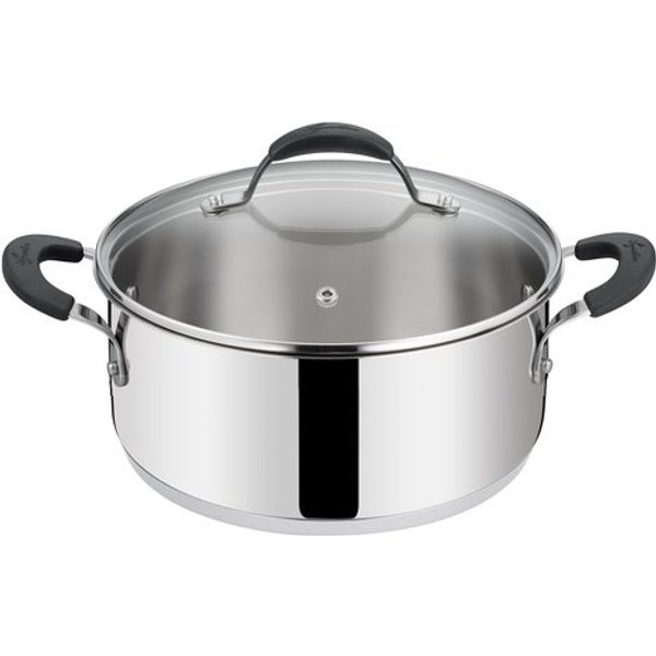 Casseruola Lagostina 012896032426 Tempra Semi Fonda Con Coperchio Acci-image