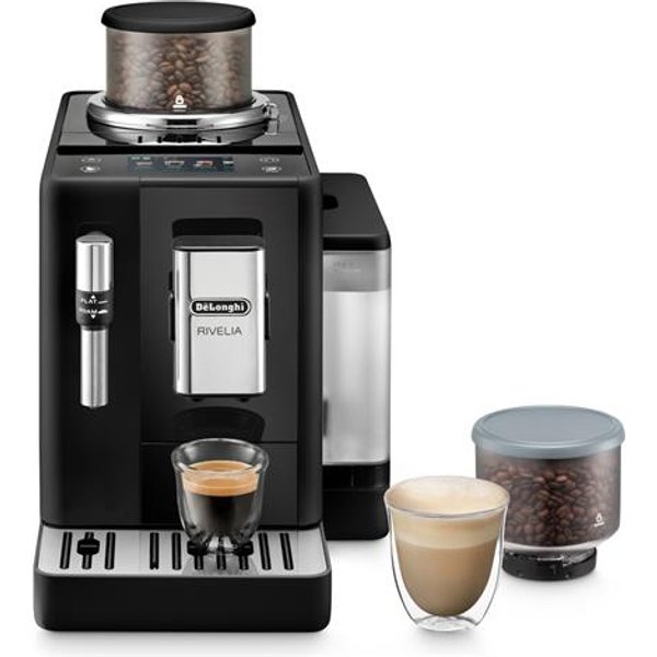 De’Longhi Rivelia - Macchina Automatica Per Caffè In Chicchi, 8 Bevande One Touch, Display Touch, Nero (EXAM440.35.B)-image