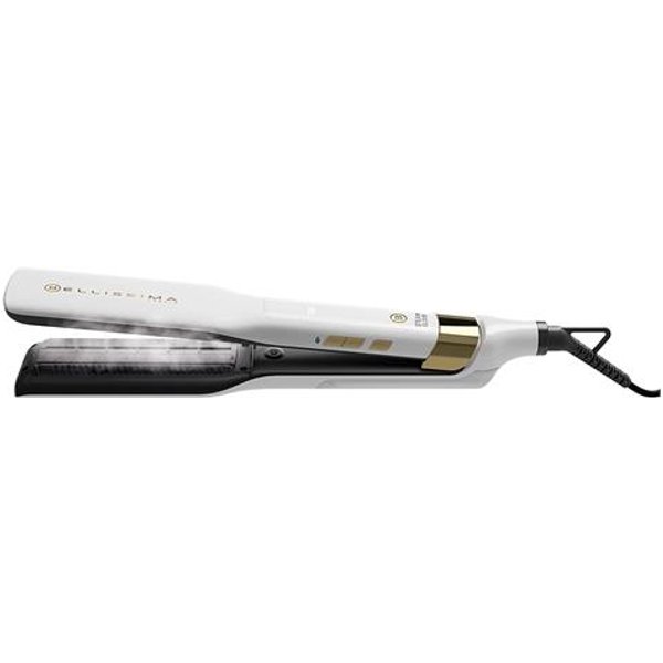 Bellissima Steam Elixir, Piastra A Vapore, Capelli Lisci In Una Sola Passata Senza Danni, Rivestimento In Ceramica E Olio Argan, Rapido Riscaldamento, 4 Temperature, Tappetino Termoresistente-image