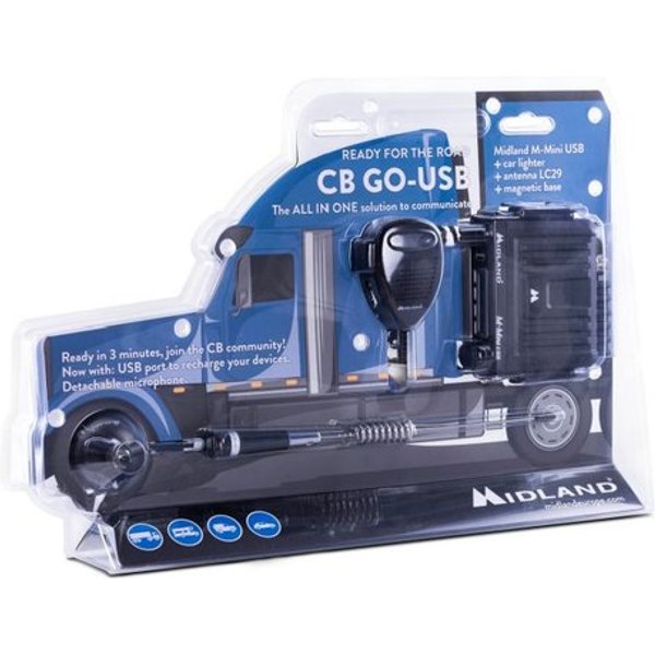 Ricetrasmittente Veicolare Midland C1262 05 Kit Cb Go Usb Black-image