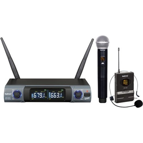 Kit Microfoni Karma Set 8302PL Palmare E Con Archetto Black E Grey-image