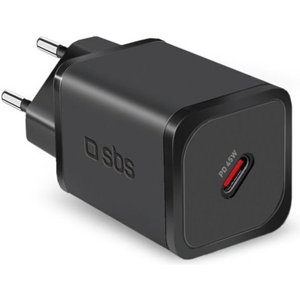 Caricabatterie Mini Wall Charger USB C Gan 45W Black TETRGAN1C45W-image