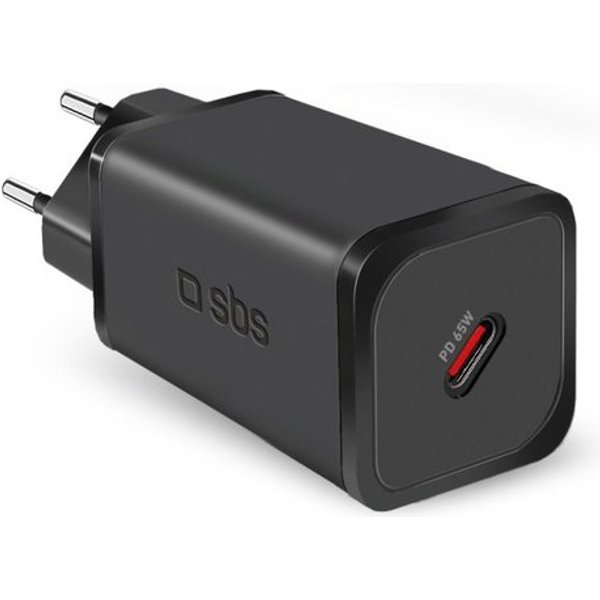 Caricabatterie Mini Wall Charger USB C Gan 65W Black TETRGAN1C65W-image