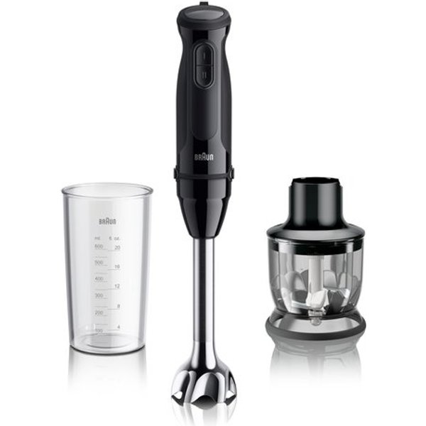 Braun Multiquick 3 - Minipimer, Frullatore A Immersione, Con Tritatutto, 700W, Nero (MQ.30201M)-image