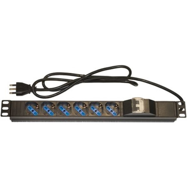 Digitus Multipresa Alimentazione Per Rack 19 Con 6 Prese Universali Tripolari / Schuko Magnetotermica-image
