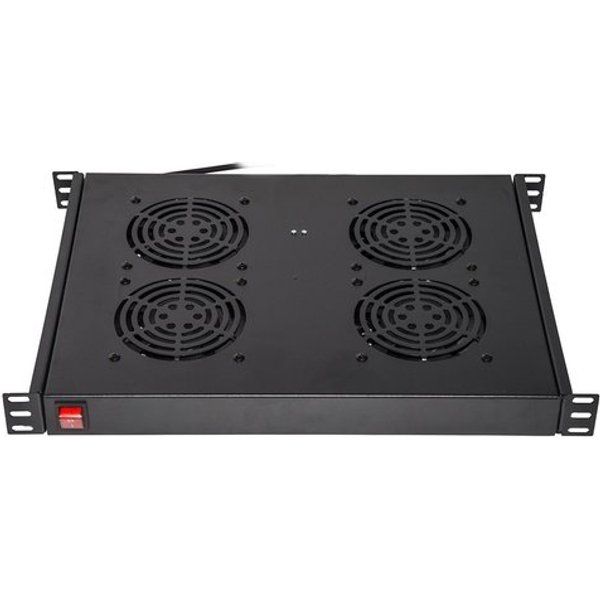 Ripiano Link PER Armadi RACK19 CON 4 Ventole Nero 4 Agganci 483X330X44Mm CON Termostato-image