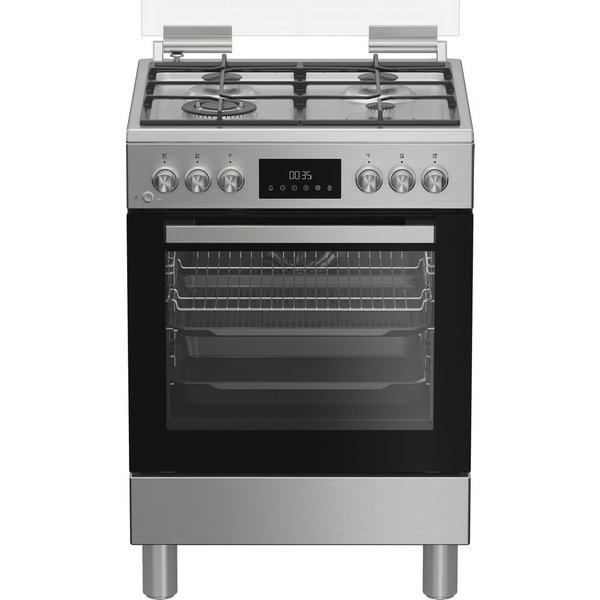 Hotpoint Ariston H6G8LMSAWX Cucina Libera Installazione Inox, 60X60Cm, Piano Gas, Forno Elettrico Ventilato, 72Lt, Classe A-image