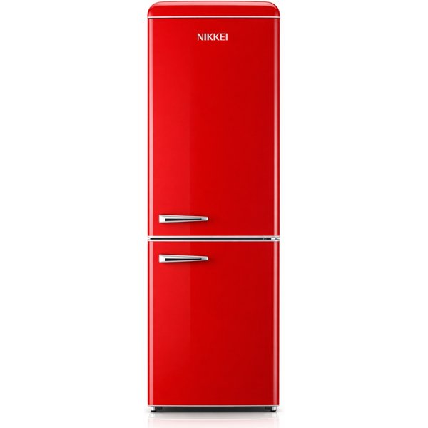Nikkei GNCBV310RE Frigorifero Combinato Retro 300 L Ventilato Classe E Rosso-image