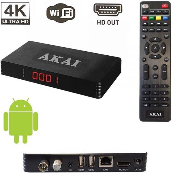Decoder DVBT-2 Akai Combo SAT Terre T2+S2 Android Smart Bonusok 2TUNER-image
