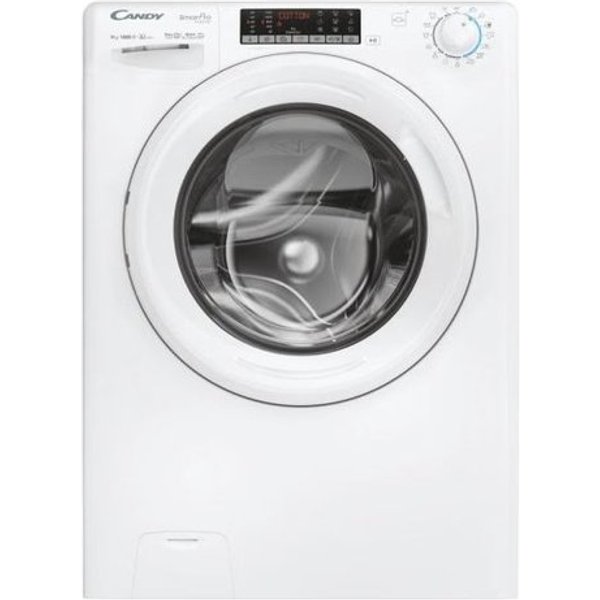 Candy Smart Pro Inverter , Lavatrice Carica Frontale 9 Kg, 10% Più Efficente Della Classe A, 1400 Giri, Bianco, Inverter, Vapore, Wi-Fi, CSO 496TWM6/1-S-image