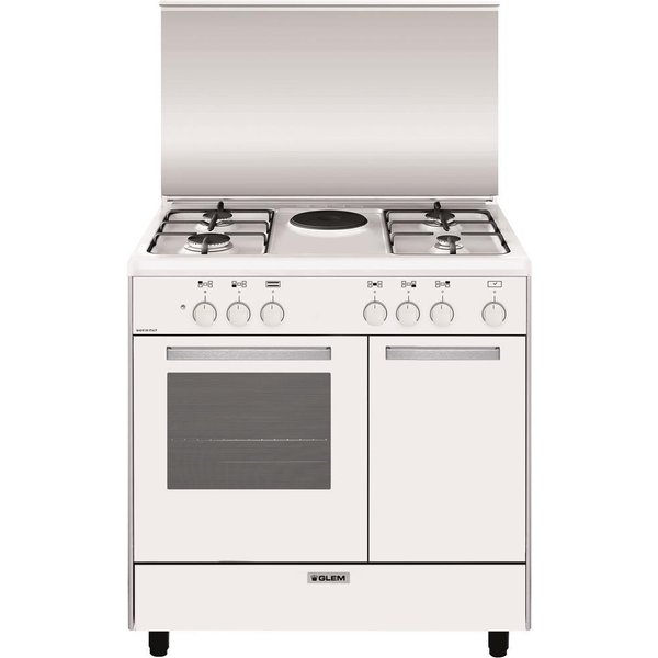 Glem GAS Cucina Elettrica AR856EX 5 Fuochi Forno Elettrico Classe A Dimensioni 80X50 Colore Bianco Serie Alpha-image
