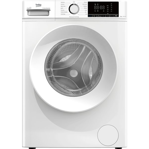 Beko B100 BMX8126DW 8Kg Classe A Bianco, Inverter 1200 Giri, Display Xl, Oblò Bianco, Vapore-image
