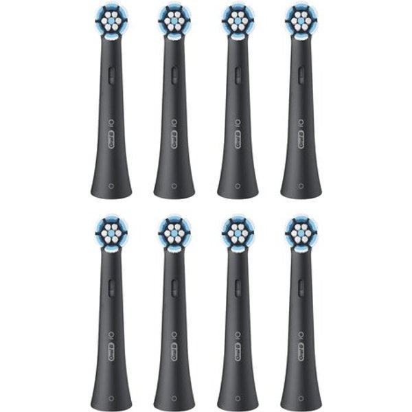Oral-B Io Series Gentle Care Black, Original Replacement Round Brush Heads, Suitable For Sensitive Gums, 8-image