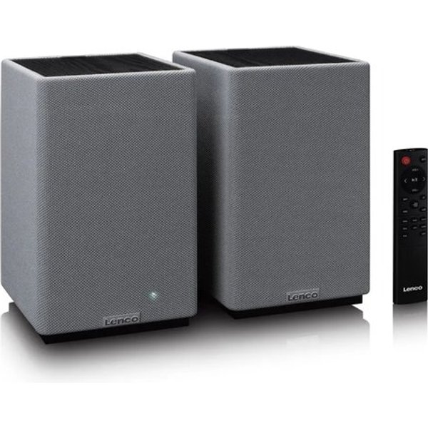 Coppia Casse Attive Lenco SPB 240BKGY Grey E Black-image