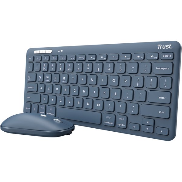 Trust Lyra Tastiera Mouse Incluso Universale RF Senza Fili + Bluetooth Qwerty Italiano Blu-image
