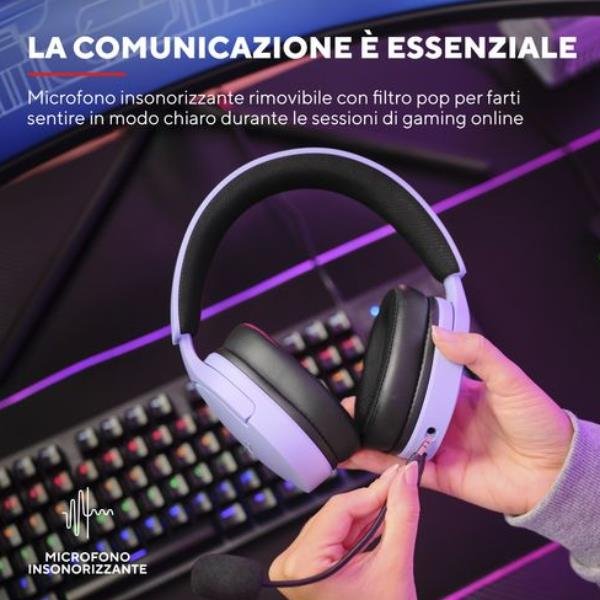 Trust GXT 490P Fayzo Auricolare Cablato A Padiglione Gaming USB Tipo A Nero, Viola-image