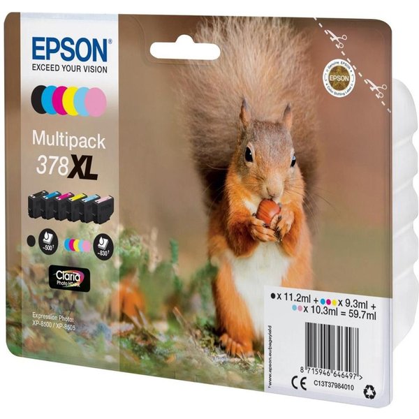 Epson Squirrel Multipack 6 Colori Claria Photo HD Scoiattolo 378XL-image