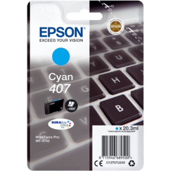 Epson Inchiostro Ciano Singolo Durabrite Ultra Tastiera 407L-image
